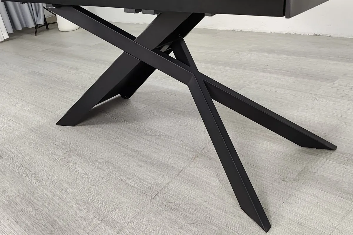 Стіл обідній розкладний MADISON CERAMIC 160(240)x90 см кераміка чорний матовий