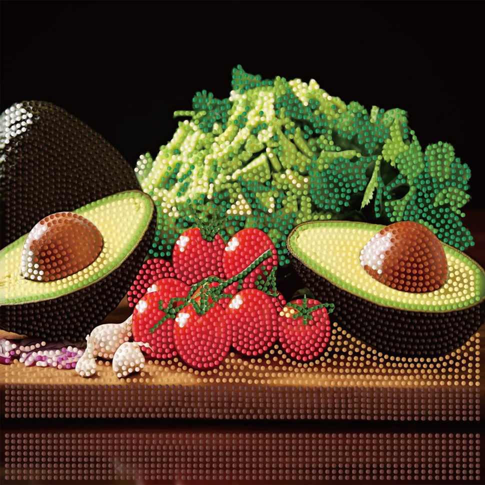 Алмазна мозаїка Соковиті овочі YJB3030-21 30х30 см Поліестер