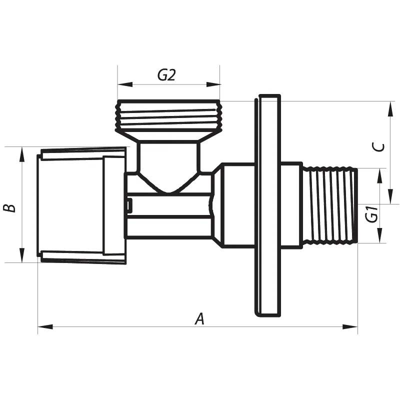 Кран для підключення сантехприборів 1/2"x1/2" латунь 16 Бар Nolf