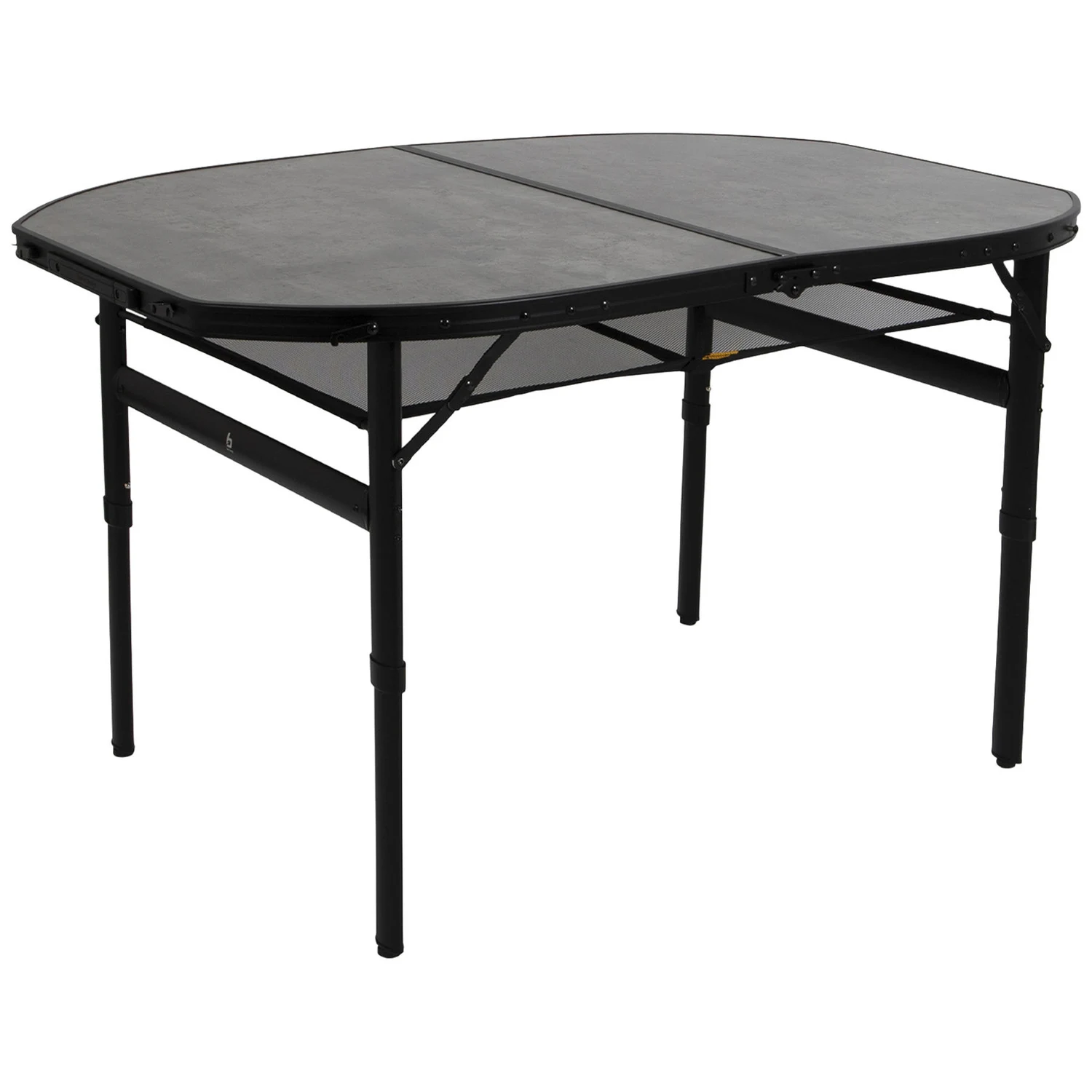 Стіл Bo-Camp Northgate Oval 120x80 см алюміній/МДФ чорний/сірий