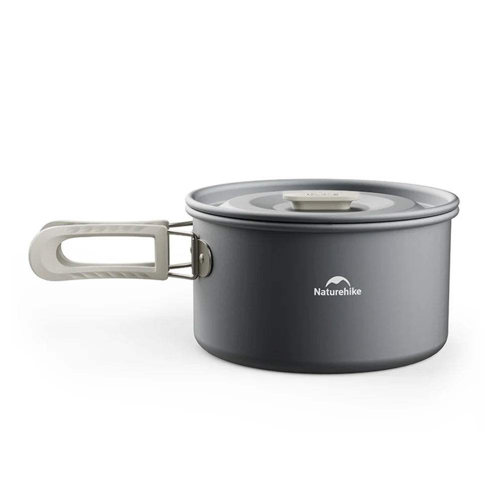 Каструля 1,7 л алюмінієва Naturehike CNK2450CF010 Ø17х9,5 см з кришкою та складаною ручкою