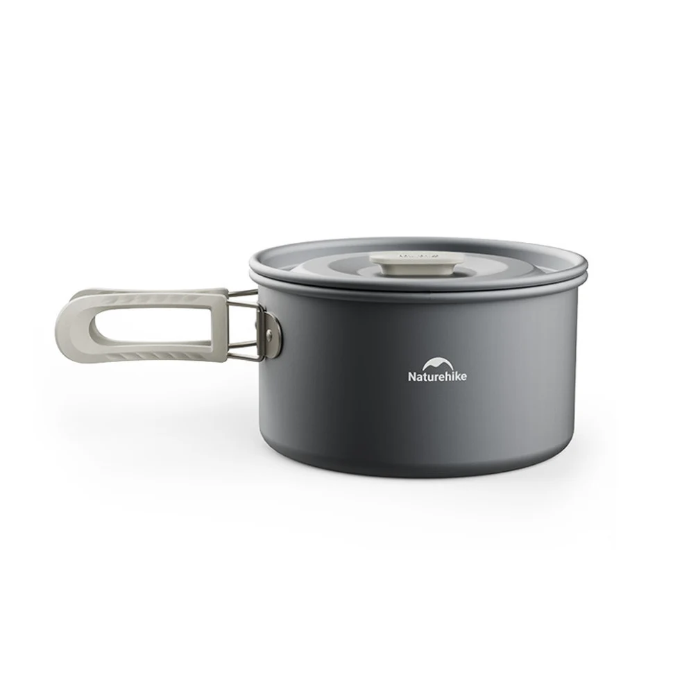 Каструля 1,7 л алюмінієва Naturehike CNK2450CF010 Ø17х9,5 см з кришкою та складаною ручкою
