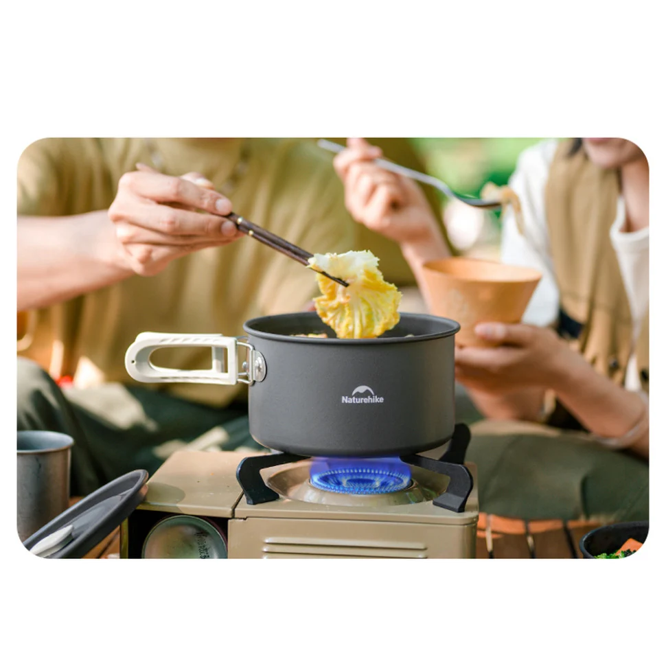 Каструля 1,7 л алюмінієва Naturehike CNK2450CF010 Ø17х9,5 см з кришкою та складаною ручкою