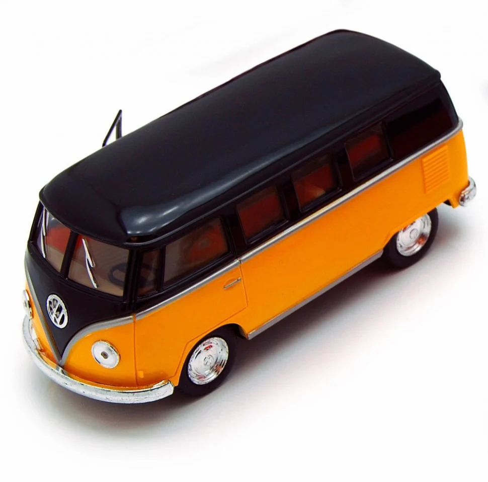 Модель автобуса Volkswagen T2 BUS 1:32 металевий інерційний оранжевий 5 дюймів