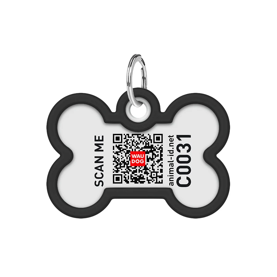 Адресник WAUDOG Smart ID металевий з QR паспортом 40x28 мм сталь Леопард