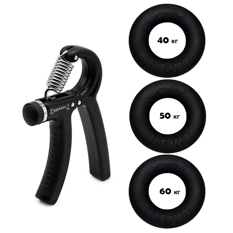 Набір кистьових еспандерів Newt Power Grip Set2 5-60 кг Гума Чорний
