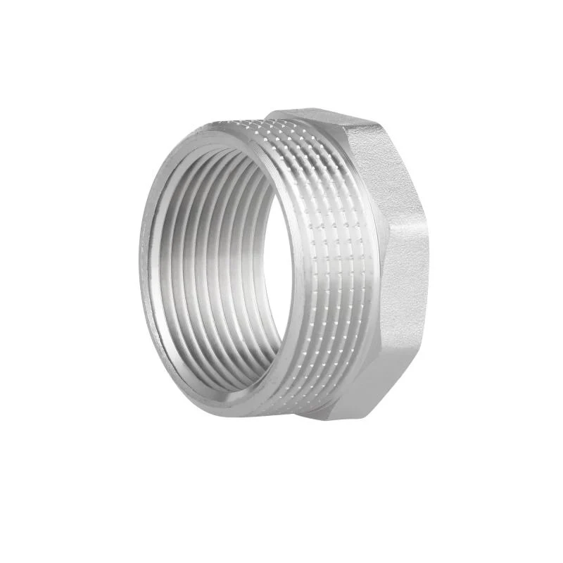 Футорка 1 1/2"x1 1/4" внутрішня-зовнішня різьба латунь з нікельованим покриттям