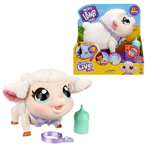 Інтерактивна іграшка Little Live Pets Мій улюбленець Маленьке ягня 3 х АА Білий Плюш