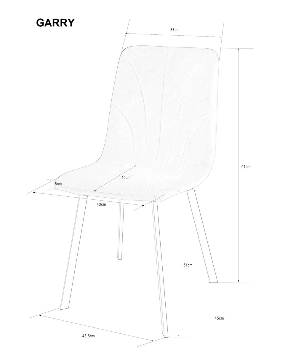 Стілець GARRY 69x48x48 см чорний каркас сірий оксамит