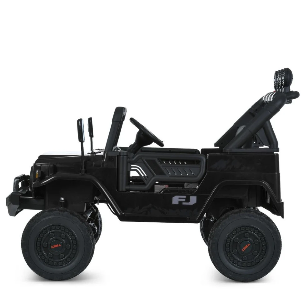 Детский электромобиль Джип 2566AEBLR-2 24V до 50 кг еко-шкіра 121x79x87 см чорний