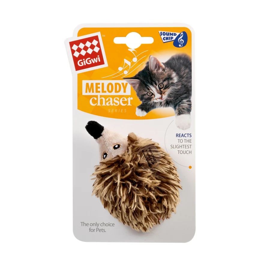 Інтерактивна іграшка для котів GiGwi Melody Chaser 10 см штучне хутро зі звуковим чіпом