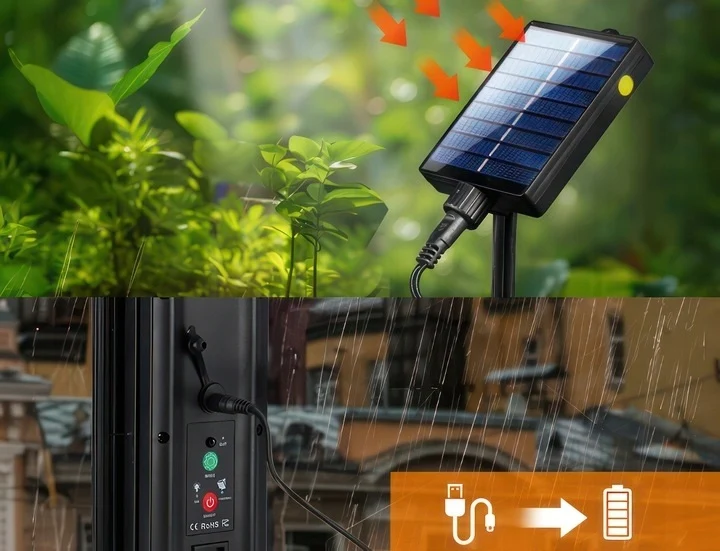 Сонячна гірлянда 15 м з 15 LED-лампочками E27 тепле біле світло IP44 з пультом і зарядкою USB