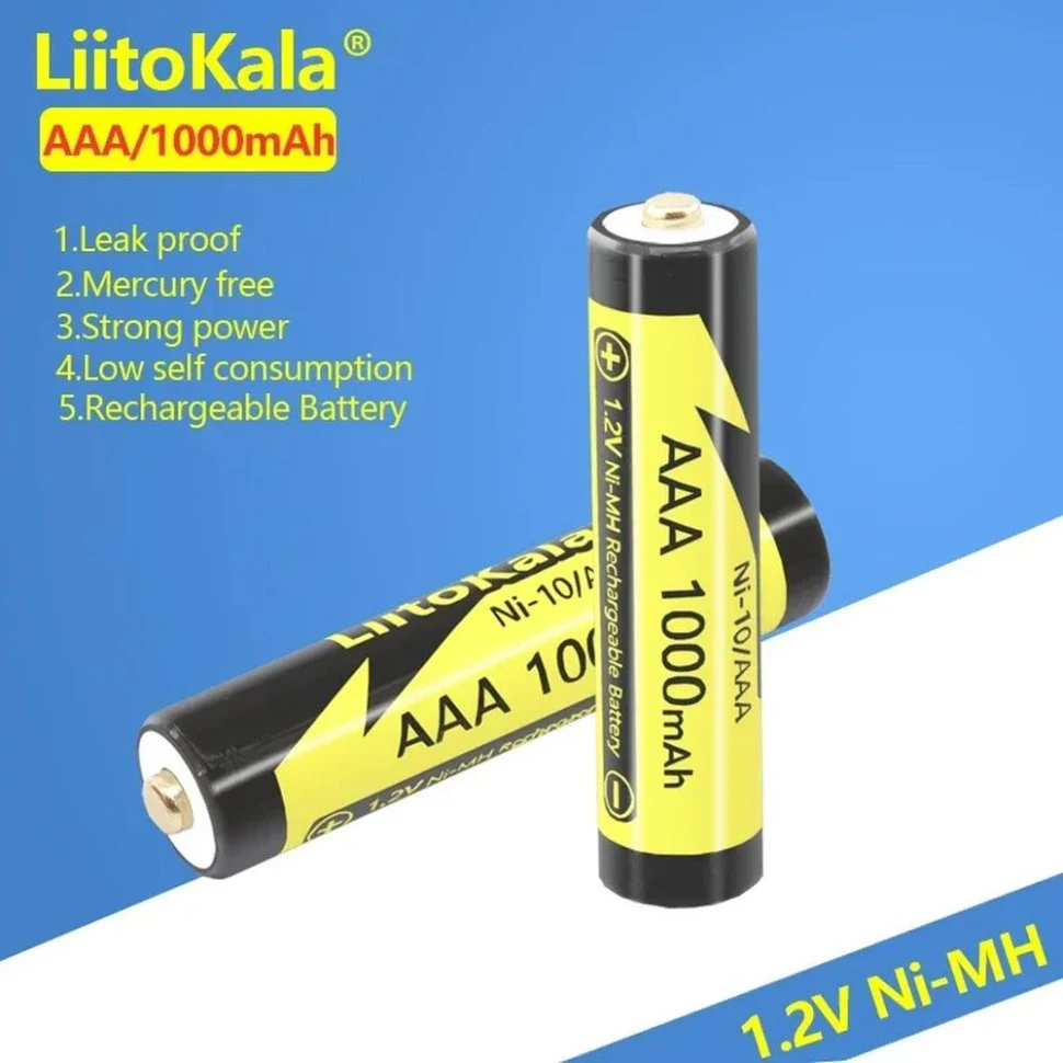 Акумулятор Ni-10/AAA 1000mAh NiMH 1.2V AAA низькосаморозрядний