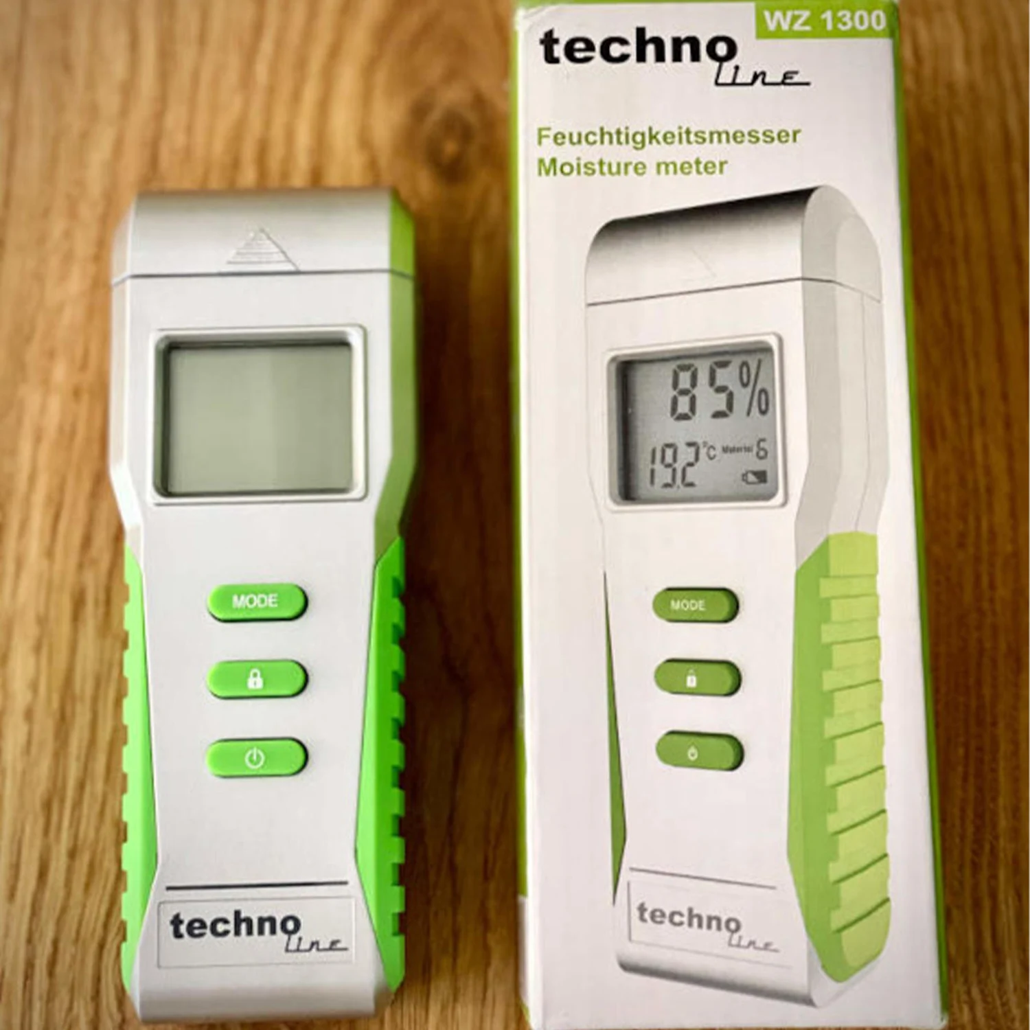 Вологомір Technoline WZ1300 для 6 типів матеріалів 30х25 мм Silver/Green