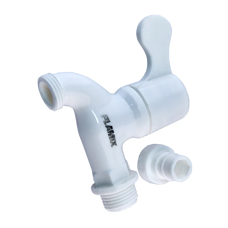 Кран для холодної води Plamix PVS-1/2" PVC 1/2" Білий