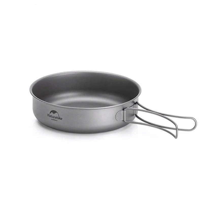 Сковорідка титановая Naturehike NH18T010-A 17 см с розкладною ручкою сірий 116 г