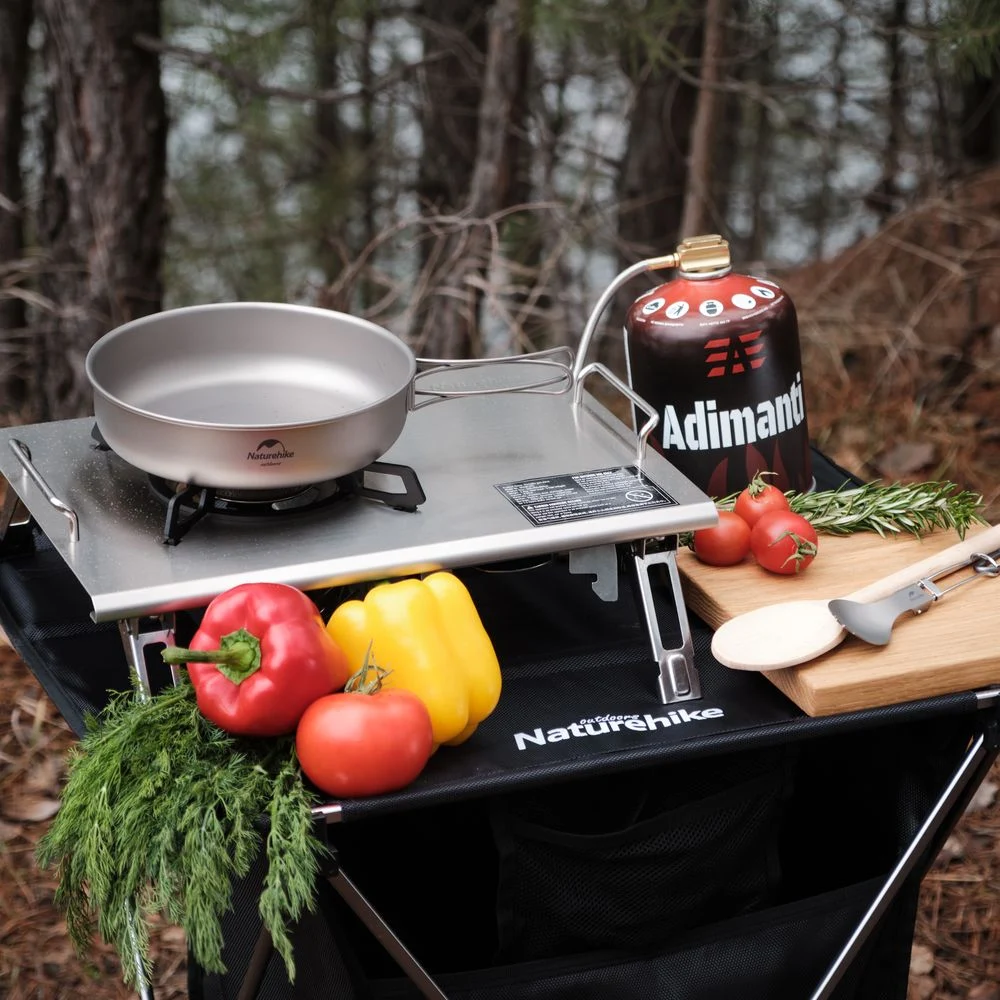 Сковорідка титановая Naturehike NH18T010-A 17 см с розкладною ручкою сірий 116 г