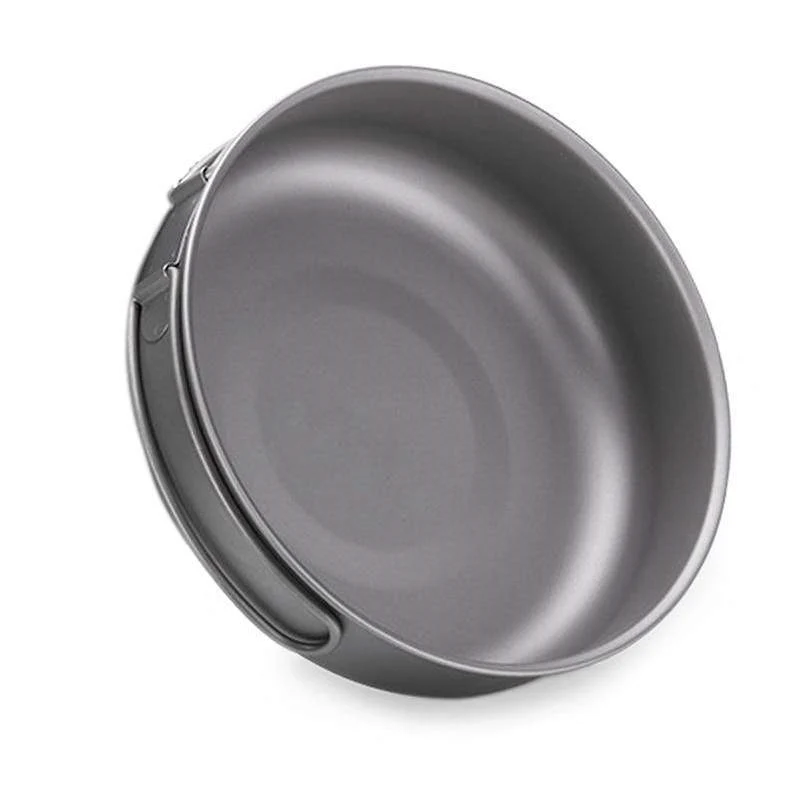 Сковорідка титановая Naturehike NH18T010-A 17 см с розкладною ручкою сірий 116 г