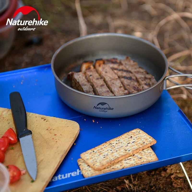 Сковорідка титановая Naturehike NH18T010-A 17 см с розкладною ручкою сірий 116 г