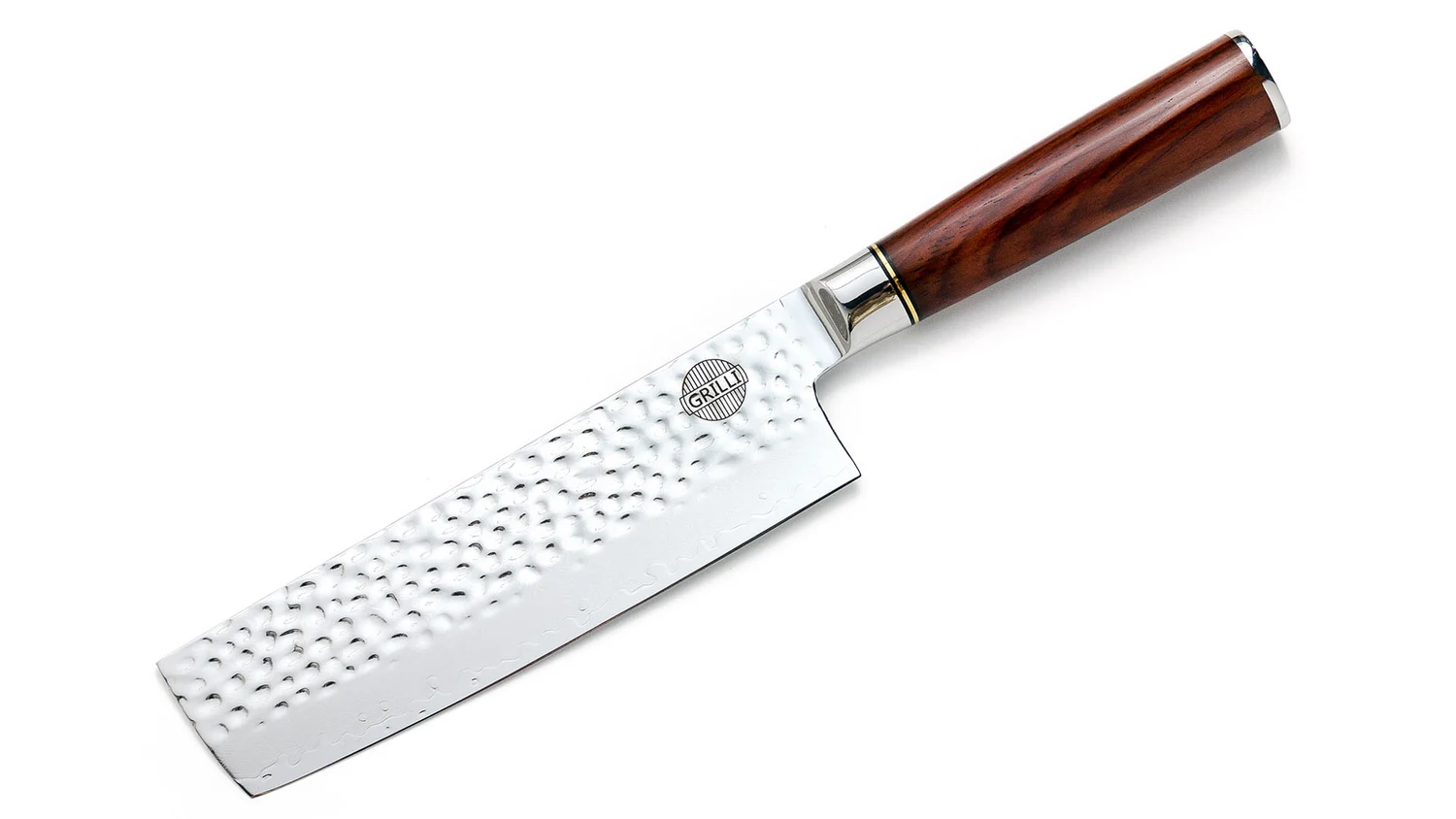 Ніж кухонний Nakiri 19 см дамаська сталь 67 шарів натуральне дерево сріблястий