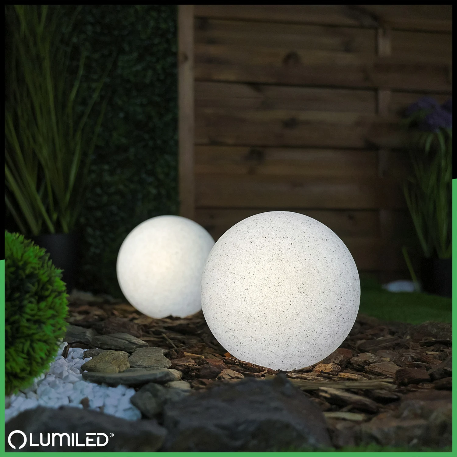 Садовий світильник куля Lumiled Lumikula 20 см E27 камінь IP65 230V
