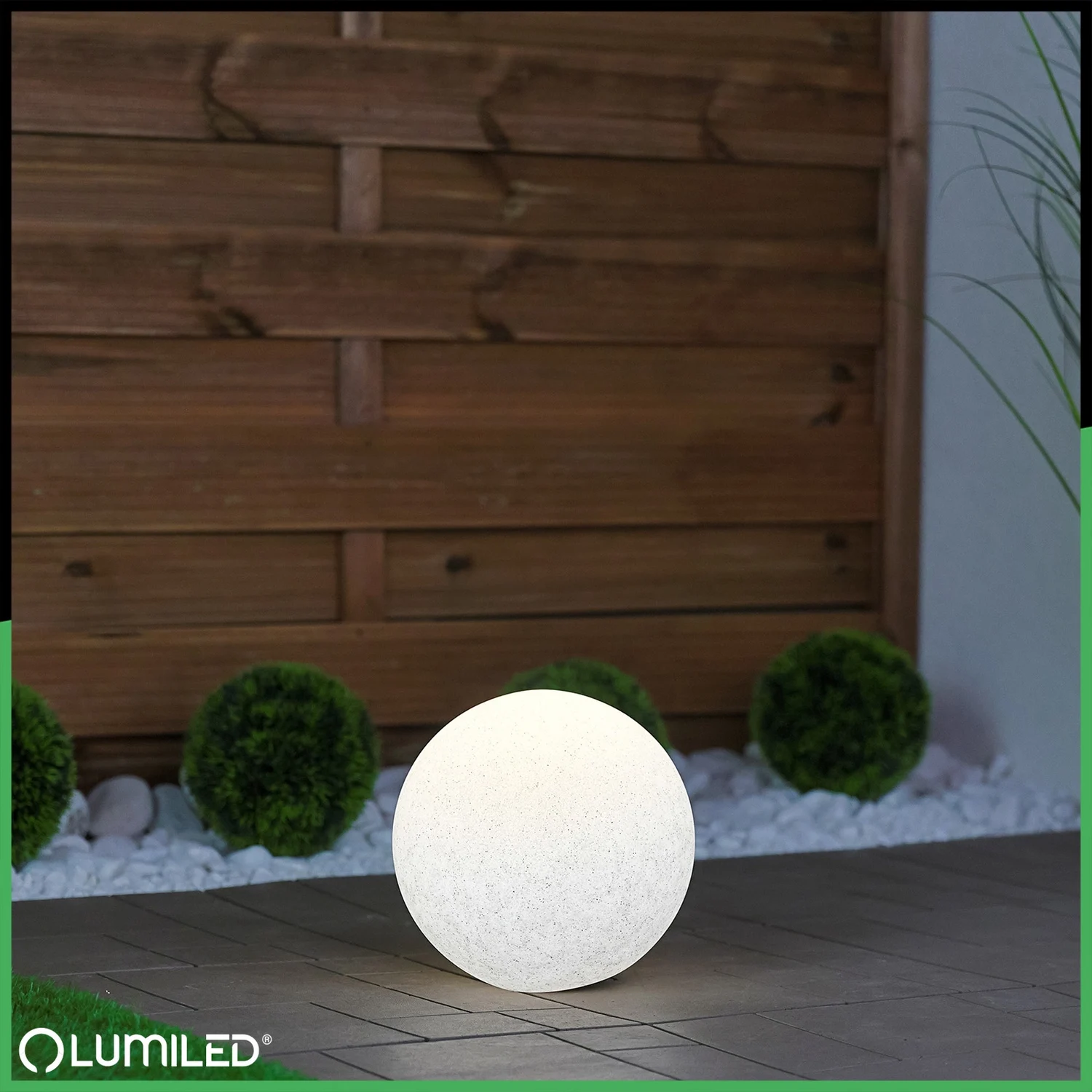 Садовий світильник куля Lumiled Lumikula 20 см E27 камінь IP65 230V