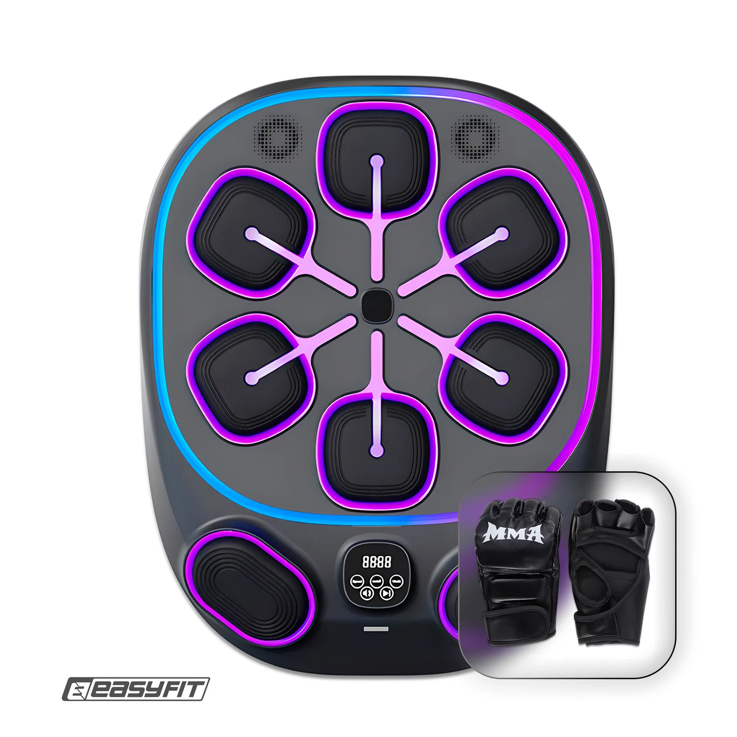 Настінний боксерський тренажер EasyFit з апперкотами сенсорне управління пластик чорний