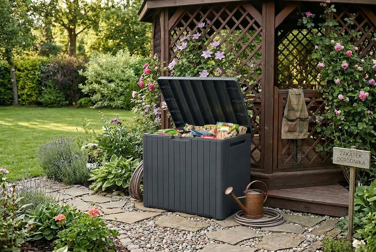 Садовий ящик Keter City Storage Box 113 L поліпропілен 57,8х44х55 см темно-сірий