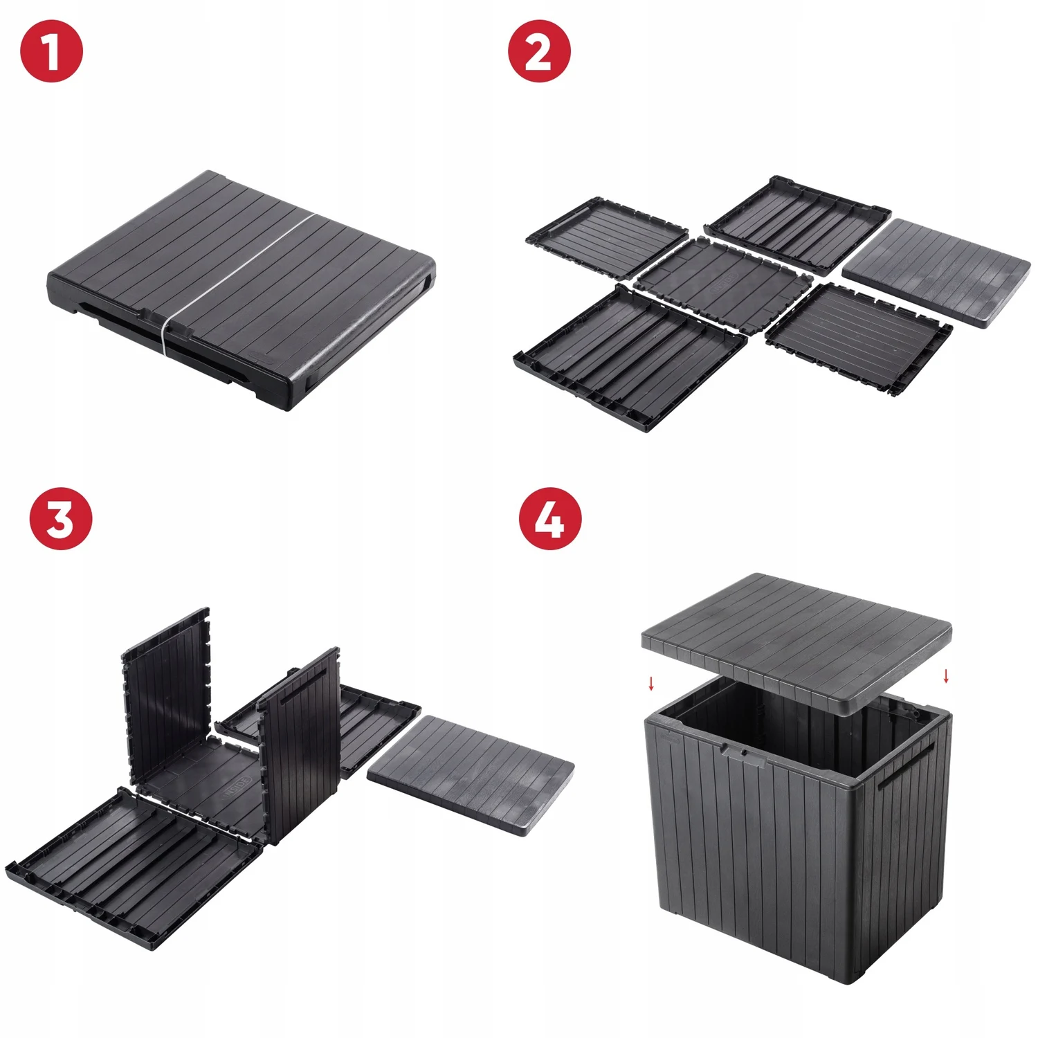 Садовий ящик Keter City Storage Box 113 L поліпропілен 57,8х44х55 см темно-сірий