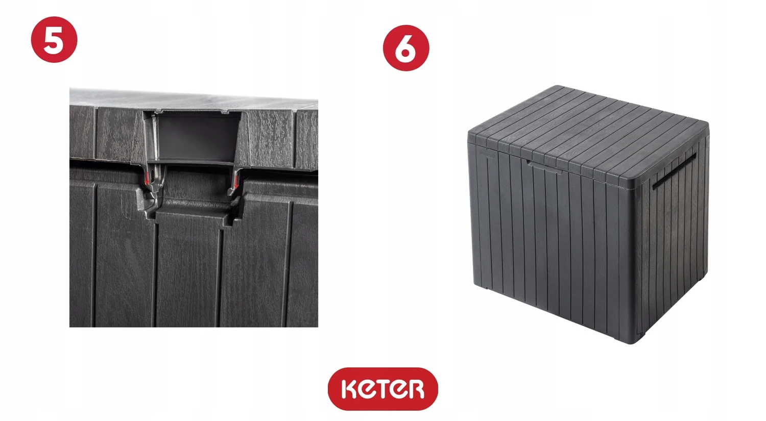 Садовий ящик Keter City Storage Box 113 L поліпропілен 57,8х44х55 см темно-сірий