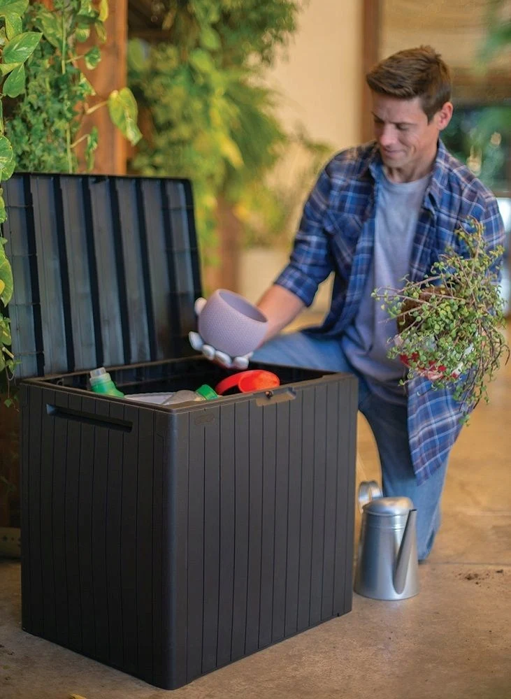 Садовий ящик Keter City Storage Box 113 L поліпропілен 57,8х44х55 см темно-сірий