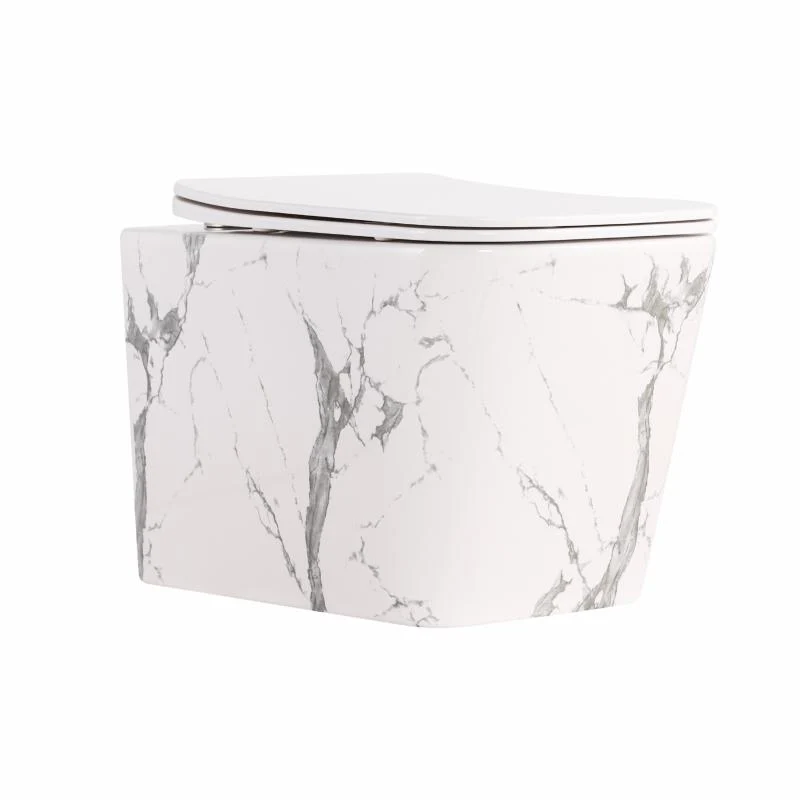 Унітаз підвісний Qtap Tern Ultra Quiet 520x345x325 мм Дюропласт Marble