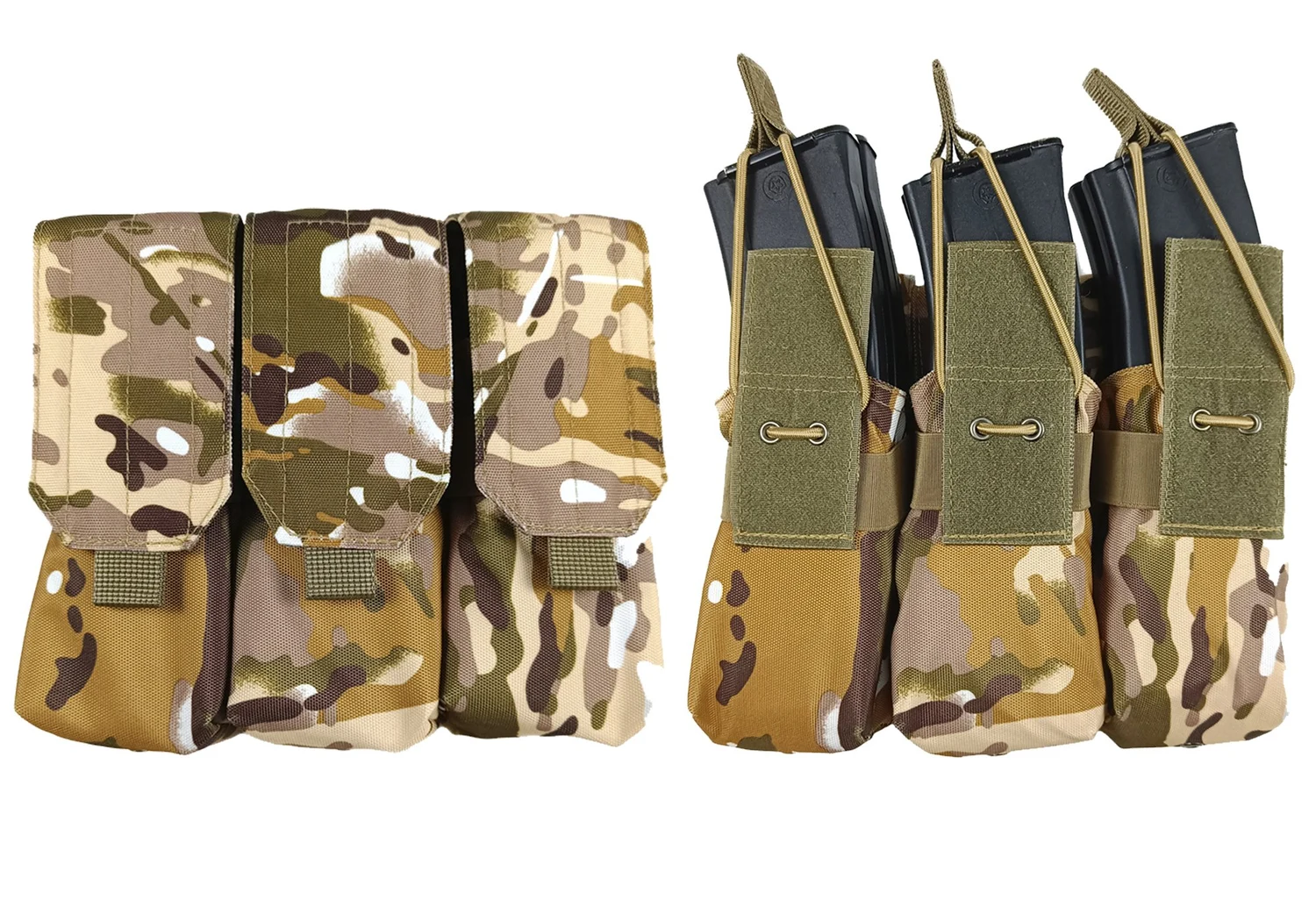 Підсумок тройний під 6 магазинів АК/РПК MOLLE Cordura 1050 30 см мультикам степний