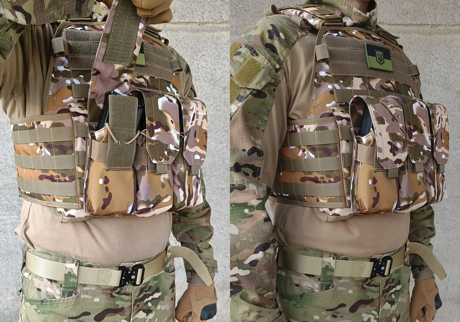 Підсумок тройний під 6 магазинів АК/РПК MOLLE Cordura 1050 30 см мультикам степний