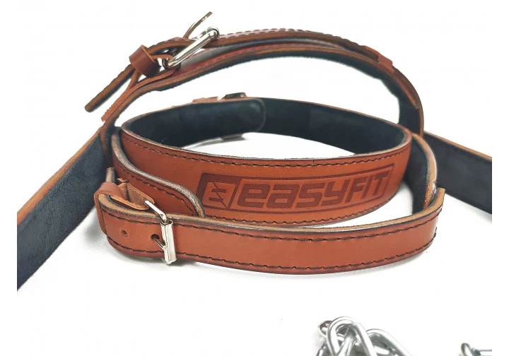 Упряжь Головна лямка EasyFit BISON коричнева натуральна шкіра регульований розмір