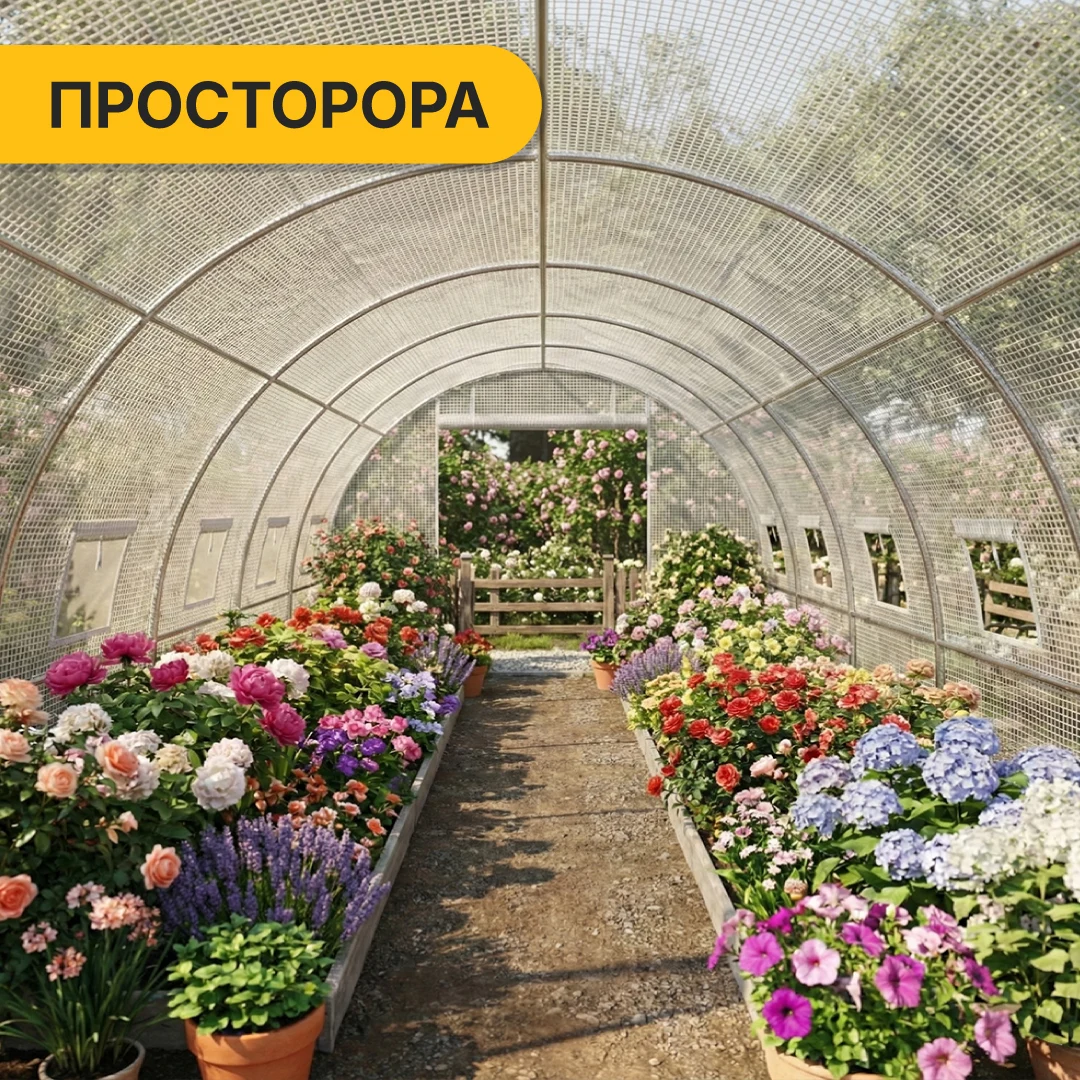 Теплиця LEOBRO Garden 18м² White 6х3 м армована плівка