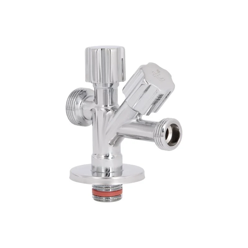 Кран кутовий подвійний Thermo Alliance Forte 1/2"З x 1/2"З x 3/4"З хром 10 Бар
