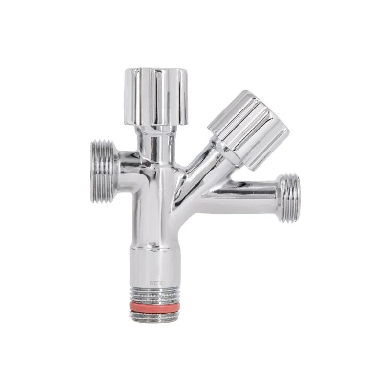Кран кутовий подвійний Thermo Alliance Forte 1/2"З x 1/2"З x 3/4"З хром 10 Бар