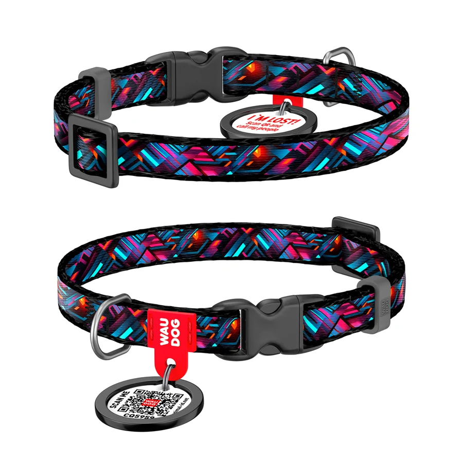 Нашийник WAUDOG Nylon XS 10 мм 20-30 см Нейлон Нескінченні світи з QR паспортом