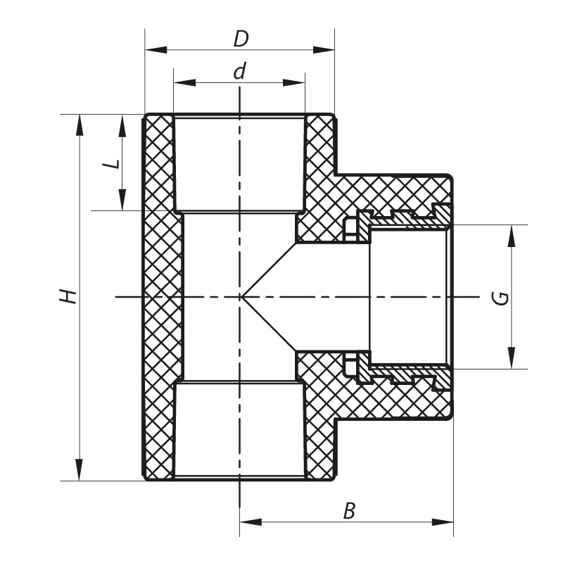 Трійник 32x3/4F PPR Koer K0106.PRO для водопроводу Поліпропілен