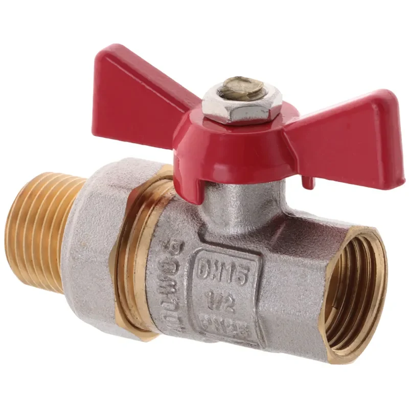 Кран прямий 1/2" латунний червоний Waterpro WP0151 16 Бар