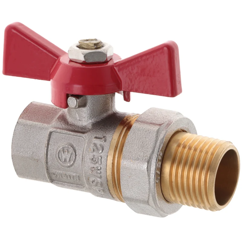 Кран прямий 1/2" латунний червоний Waterpro WP0151 16 Бар
