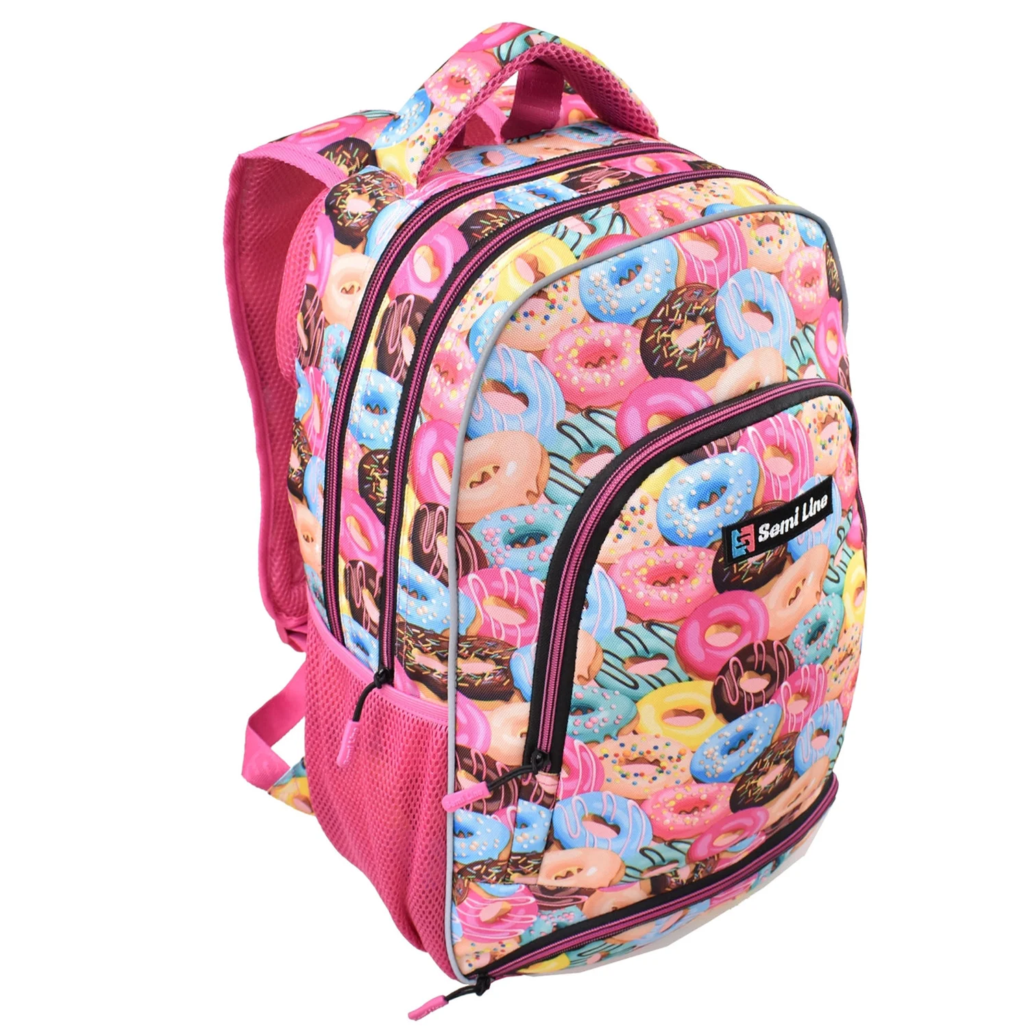 Шкільний рюкзак Semi Line J4674-4 19 л 600D Polyester PVC Рожевий з принтом пончиків