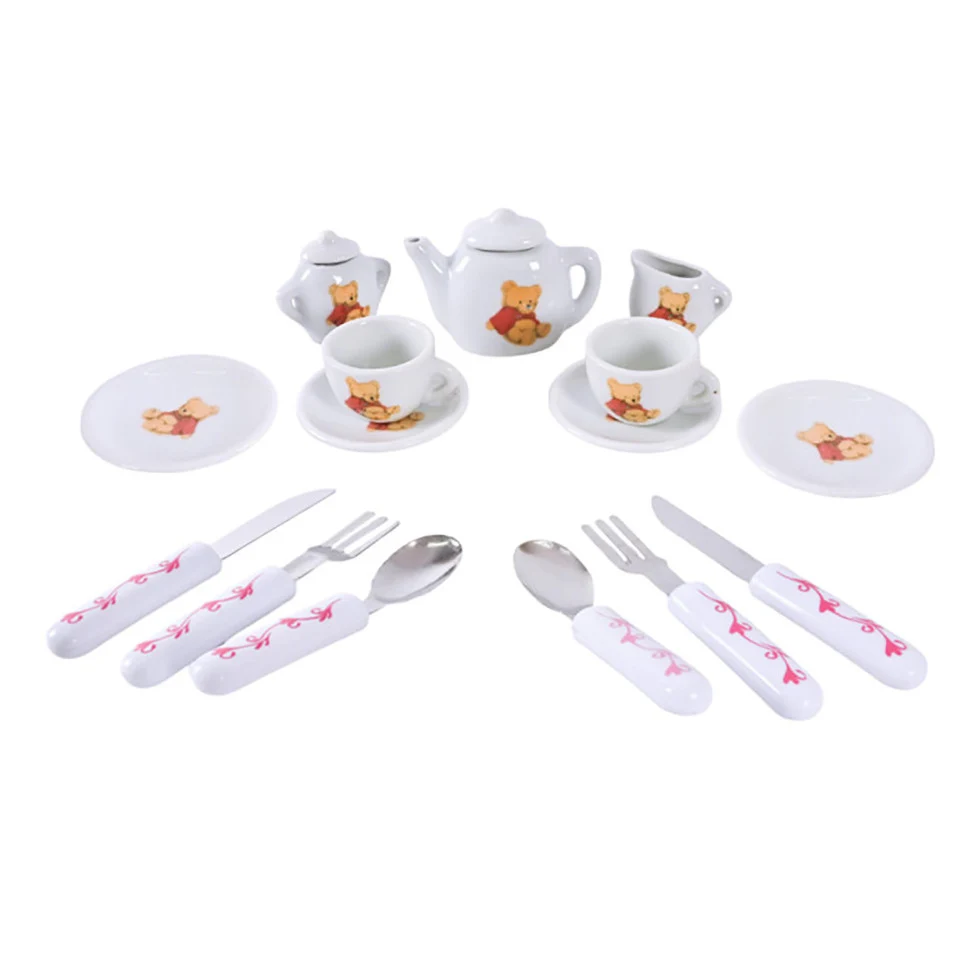 Дитячий набір посуду Tea Set 868-E6-4 фарфор 17 предметів 23х18х5 см різнобарвний