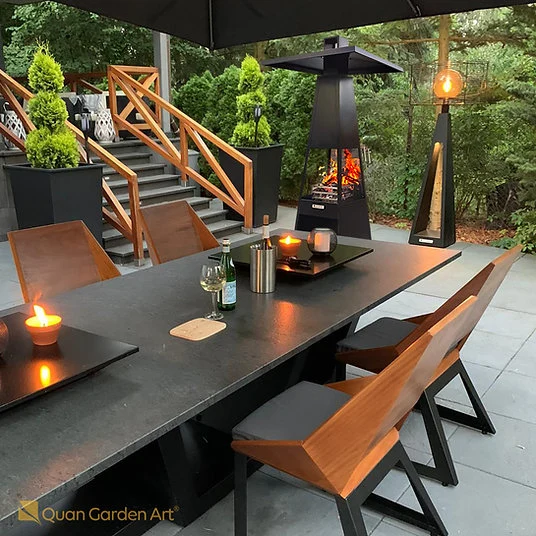Обігрівач на дровах Quan Garden Master QN94923 215х70х70 см емальована сталь чорний