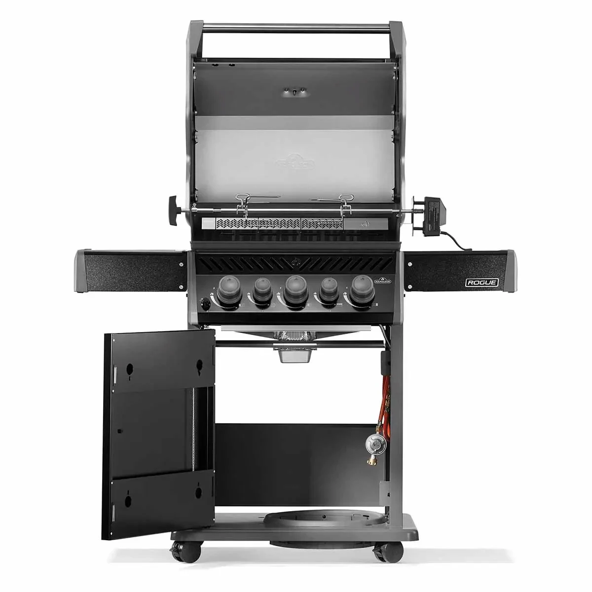 Газовий гриль Napoleon Rogue 425R з бічним пальником Sizzle Zone 130х64х121 см чорний
