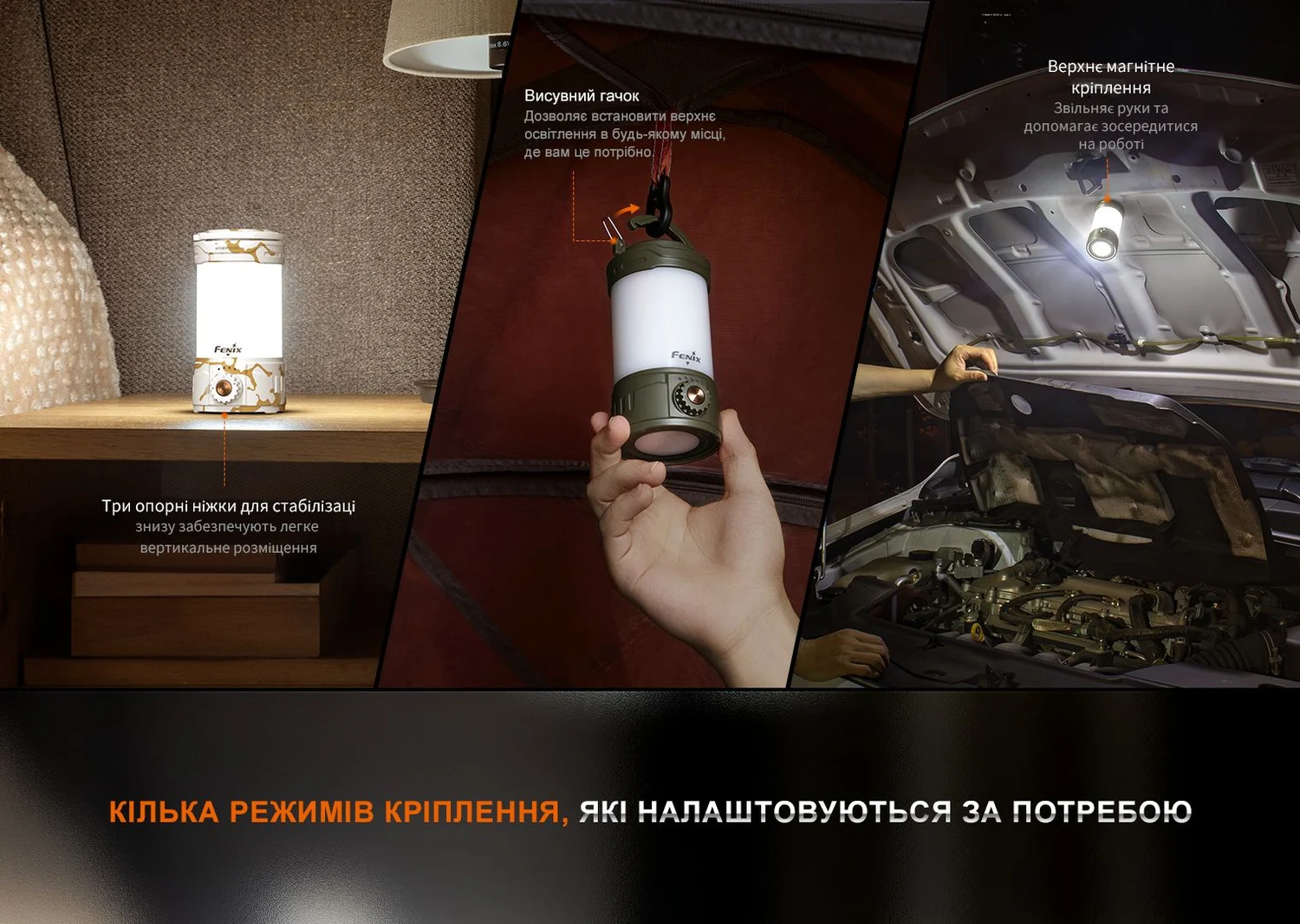 Ліхтар кемпінговий Fenix CL26R Pro 650 лм пластик 66x59,5x114 мм сірий камуфляж