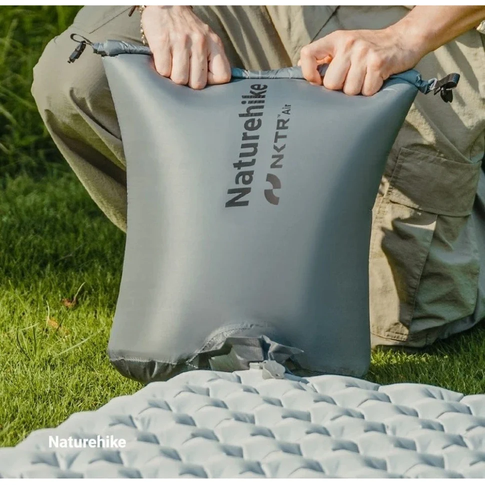Гермомішок для надування матраців Naturehike CNK2450PJ013 нейлон 20D 80х43 см сірий