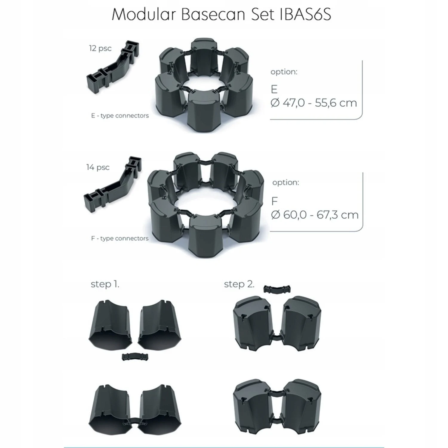 Модульна основа для резервуара Basecan 6S пластикова 470-673x530 мм антрацитова