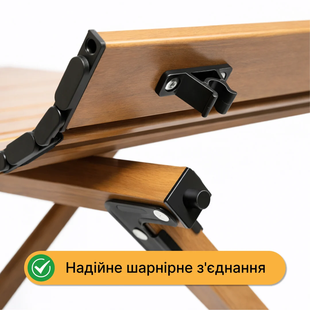 Розкладний туристичний стіл LEOBRO Camp M 59х59х38 см сталь чорний